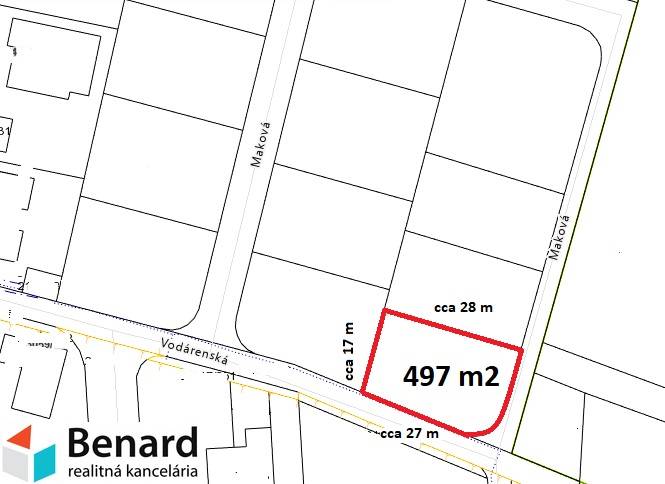 Lakóterületek a Vodárenská utcában, Ľubotice, méret: 497 m².