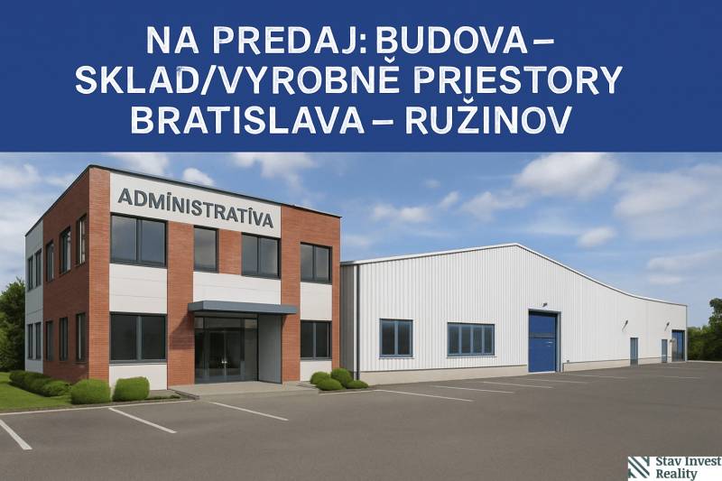 Épület eladó Pozsonyban - Ružinovban: adminisztratív rész és raktárhelyiségek.