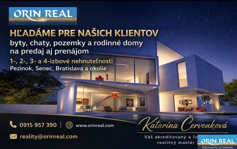 Családi ház üveg homlokzattal, esti égbolt, Orin Real ingatlaniroda elérhetőségei.