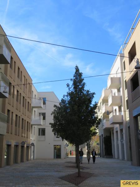 Lakóépületek a Pozsony-Óváros Flórián utcájában macskaköves úttal.