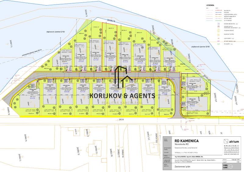 Családi házak építését bemutató várostervezési terv Kamenica nad Cirochou településen, a Pod Drieňovou utcában.