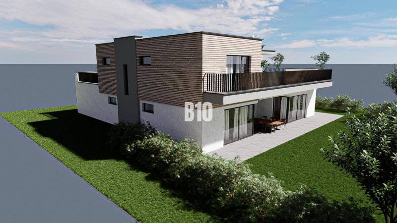 Családi ház terasszal, kerttel és fa burkolattal, ideális lakhatásra.