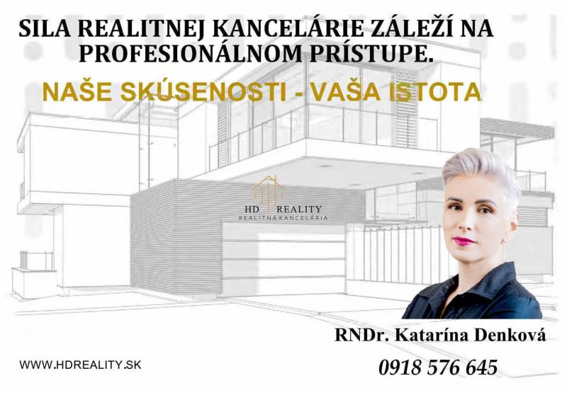 HD Reality ingatlaniroda hirdetése, elérhetőség: RNDr. Katarína Denková.
