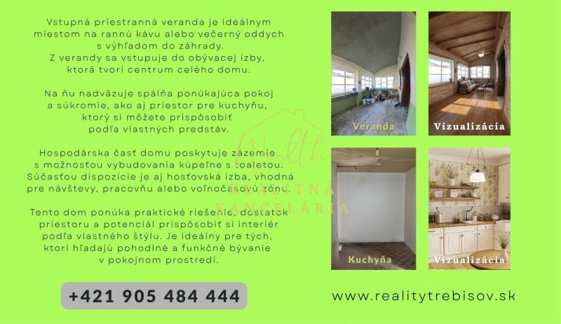 Az ingatlan tágas verandát és fa dekorációjú konyhát kínál.