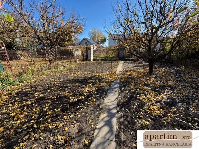 Kertek a Középsőn Pozsonyban - Ruzsinov, ösvénnyel és lehullott levelekkel.