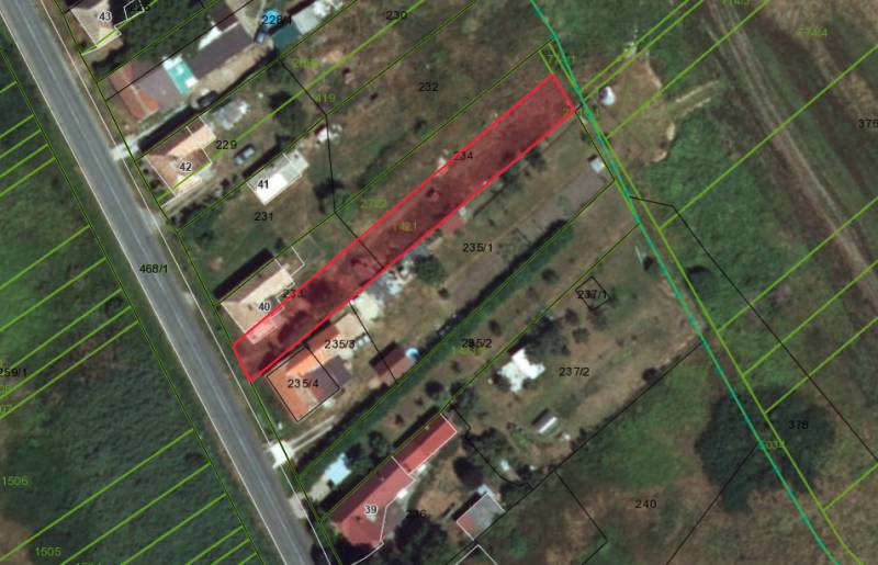 Telkek - lakóhely Radnovciban, a kijelölt parcellák és építési telkek láthatók.