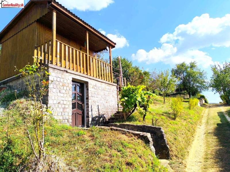 A képen egy faház látható, amelyet zöld növényzet és egy közeli út vesz körül.