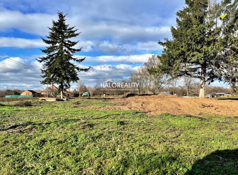 Zöldterületek és fák a telkeken - lakóhely Ondrejovciban a kék ég alatt.