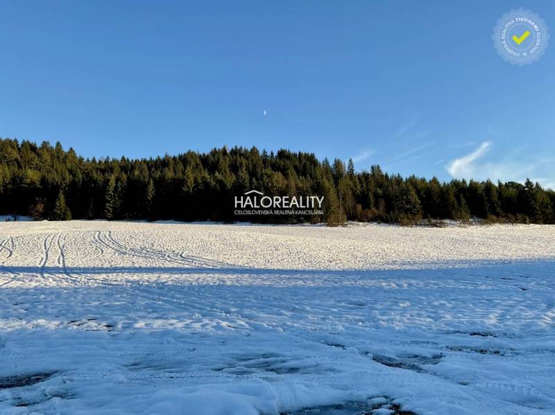 Havas lakóterületek Dolná Lehota-ban, erdővel körülvéve és kék ég alatt.