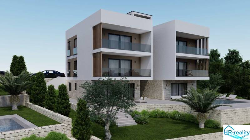 Nyaraló apartman Čiovo városában medencével és gondozott kerttel.