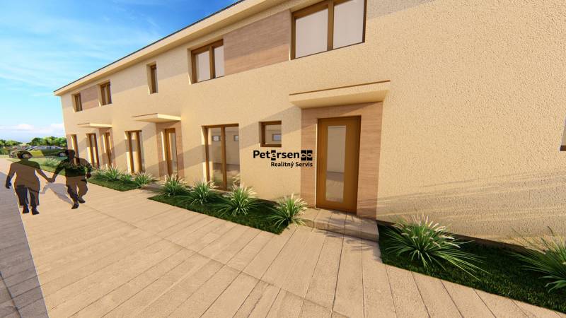 Modern lakóegység külső bejáratokkal a Litoměřická utcában, Topoľčiankyban.