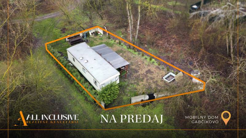 Mobilház Gabčíkovo-ban, zölddel körülvéve és egyértelműen kijelölt telekkel eladó.