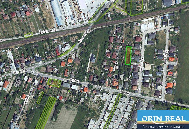 Légi felvétel a lakóterületekről a Polná utca környékén, Bernolákovo.