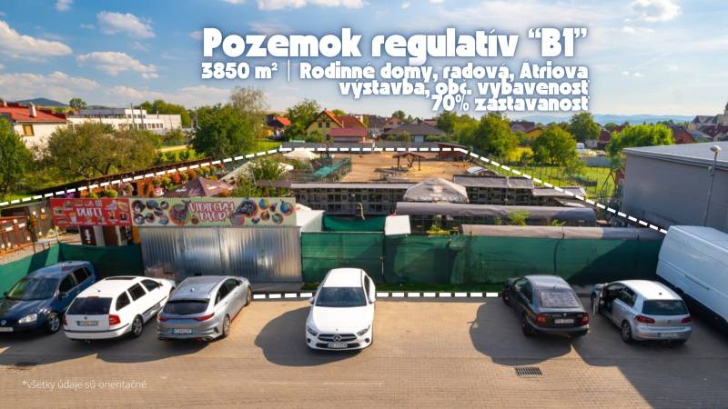 Developerský pozemok pre RD / OV so St. Povolením a projektom Obch. Budovy