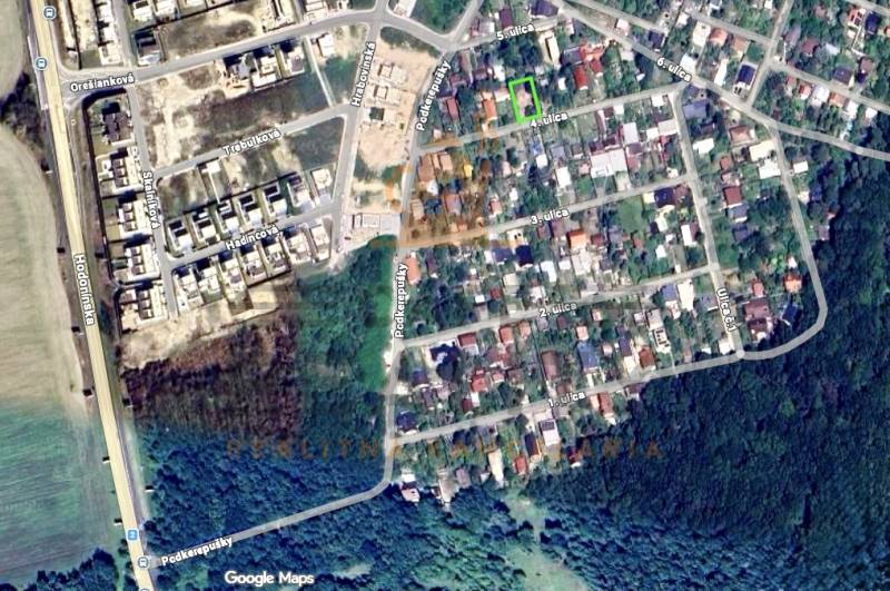 Légi felvétel Pozsony - Záhorská Bystrica, Podkerepušky, lakóövezetre kijelölt terület.