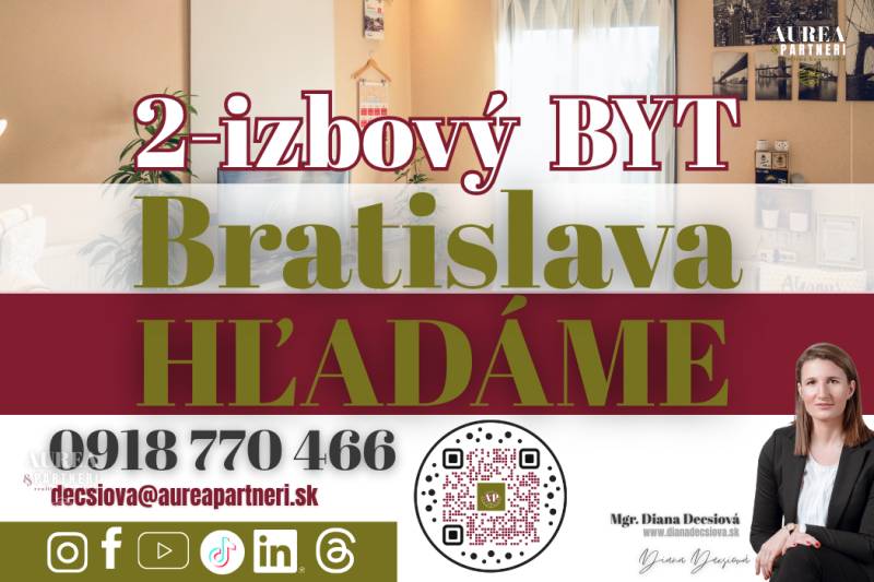 Keresek egy 2 szobás lakást Pozsonyban, Podunajské Biskupice városrészben, beleértve a kapcsolatokat.