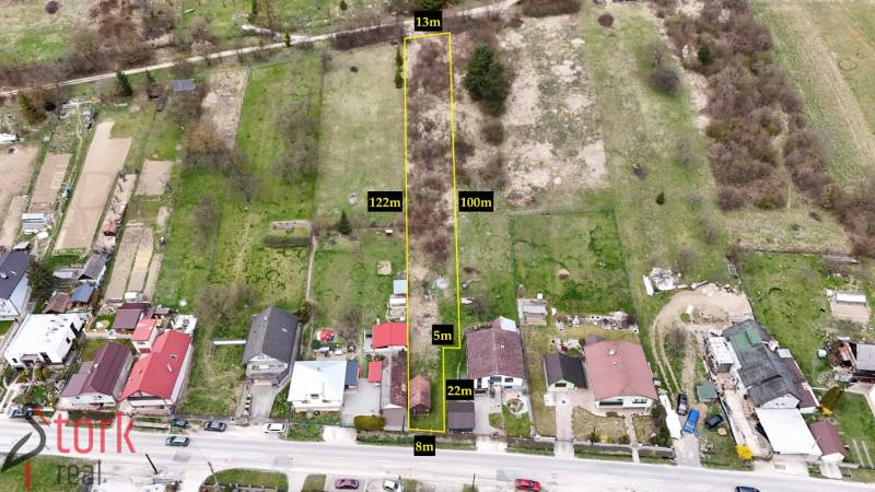 Légi felvétel a lakóterületekről Lietavában, a Majer utcában.