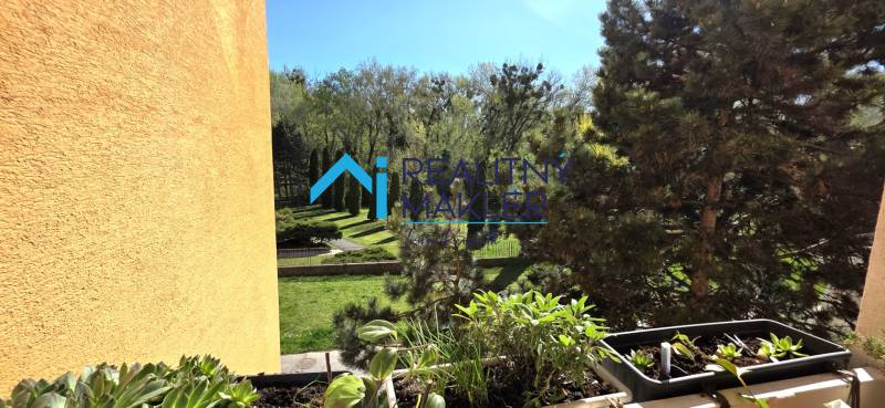 Zöld növények és virágok az erkélyen egy háromszobás lakásban Pozsonyban, a Petržalka városrészben, a Romanova utcában.