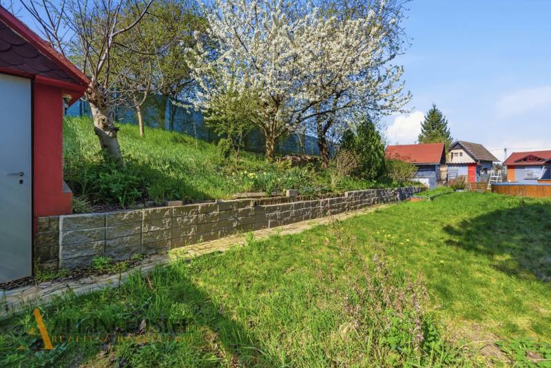 Királyfán található kertek virágzó fával és zölddel a domboldalon.