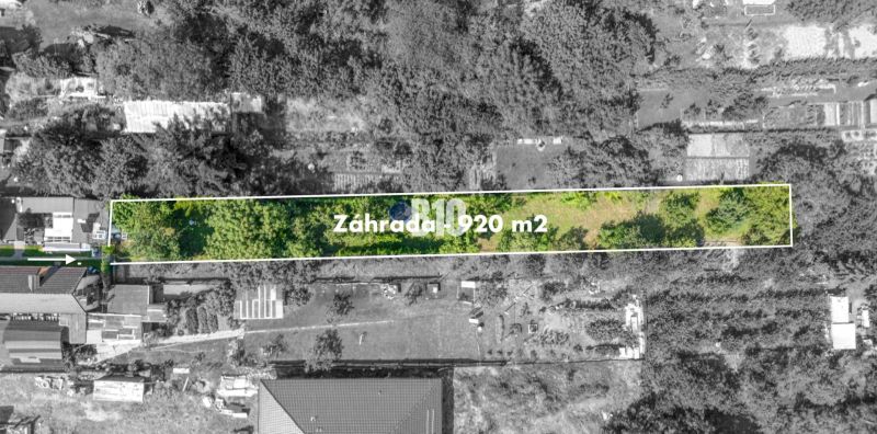 Légi felvétel egy 920 m²-es kertről, Lakóövezet - telkek, Jadranská, Pozsony IV.