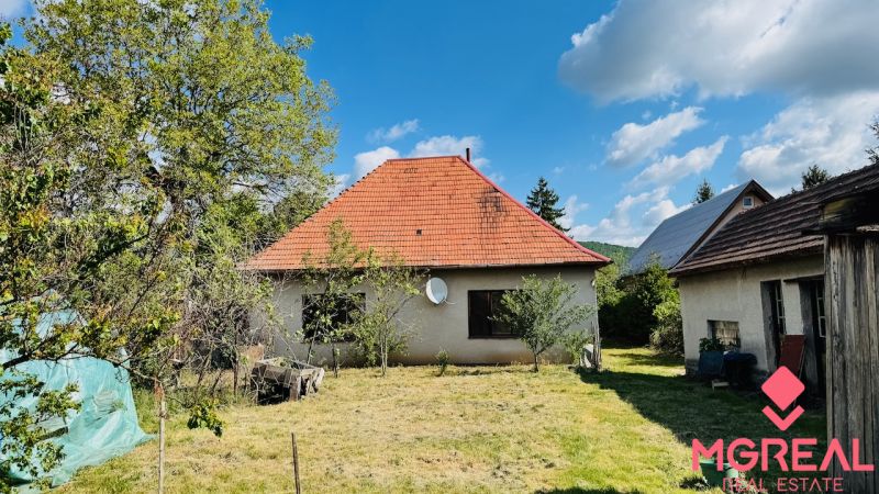 Családi ház Pažitban, piros tetővel, rendezett kerttel.