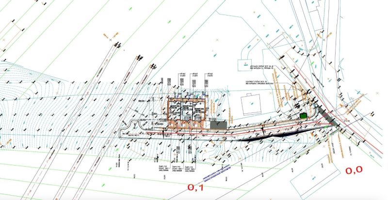 A Partizánska úti lakóterület térképe Besztercebányán az infrastruktúra terveivel.