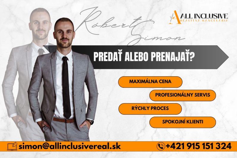 Reklám banner; férfi öltönyben; ingatlanügynök elérhetősége; ingatlanok eladása vagy bérbeadása.