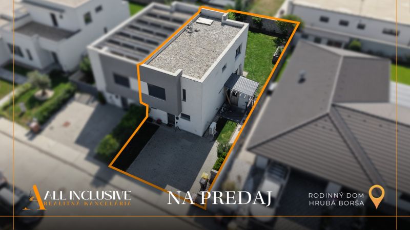 Családi ház Hrubá Borša-ban kerttel körülvéve, eladó.