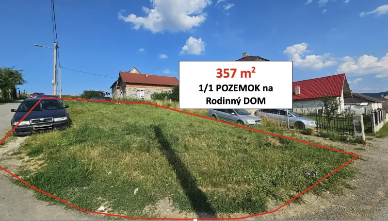 Építési célú lakóövezeti telek Raslavice-ben.