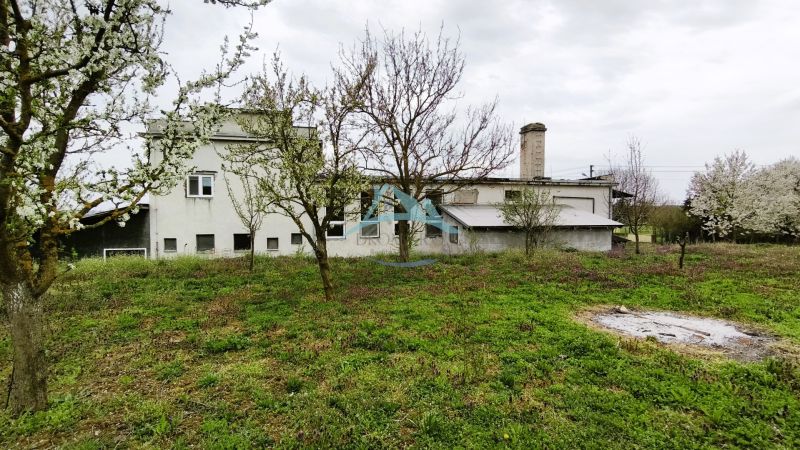 Gyártóterületek Leseniceben, zölddel és virágzó fákkal körülvéve.