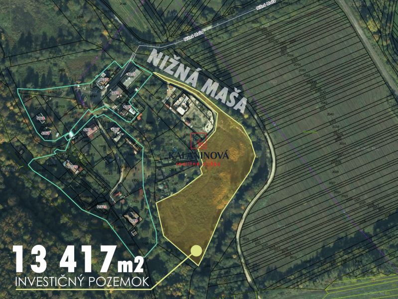 Légi felvétel a Nižná Maša, Betliar melletti befektetési üdülőterületekről.
