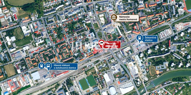 Milénium Panzió közel a vasútállomáshoz Homonnán, Štefánikova. Szállodák és panziók a vasútállomás környékén.