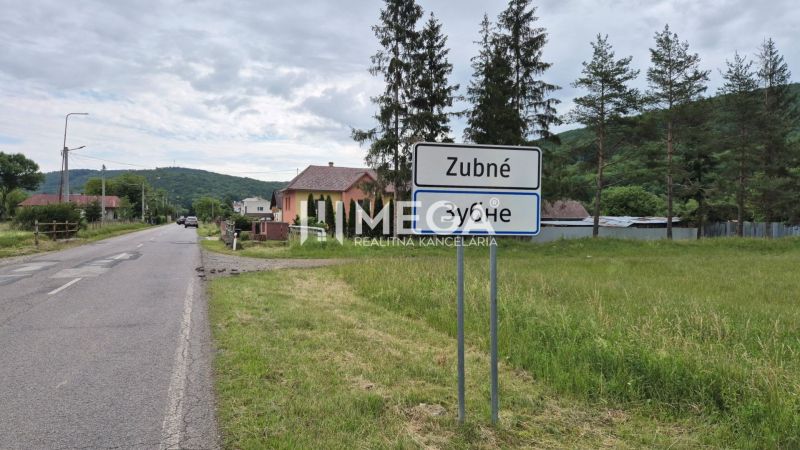 Táj Zubnéban úttal és zöld lakóterületekkel.