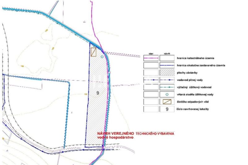 A Resica területén található vízgazdálkodási létesítmények műszaki felszerelésének terve, amely különleges ingatlanokat ábrázol.