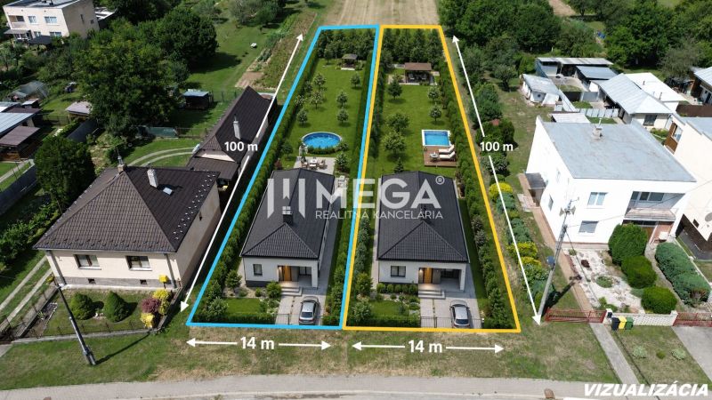 Telkek - lakóingatlanok Jasenovban házakkal, kertekkel és kültéri medencével.