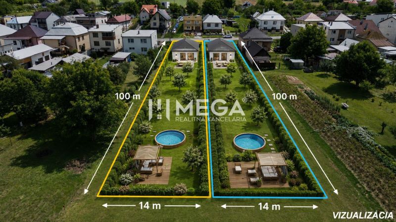Lakóövezeti telkek vizualizációja Jasenovban medencével és pihenőzónával.