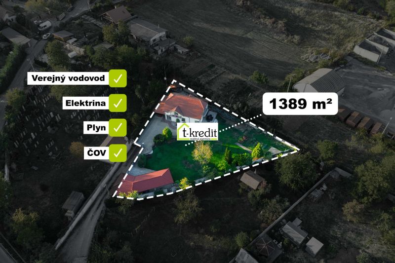 Családi ház melletti telek Aranyosmaróton közművekkel és 1389 m²-es területtel.
