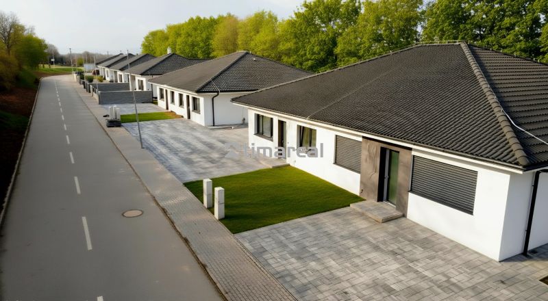 Sorház Hôrka nad Váhom településen, burkolt felhajtóval és gondozott gyepfelülettel.