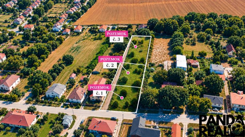 Légi felvétel a Csermányban található építési telkekről, amelyek lakhatásra alkalmasak.